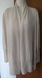 White+Warren Cashmere Cardigan Sweater Womens Sz L Open Front Comfy Cozy - Picture 1 of 9