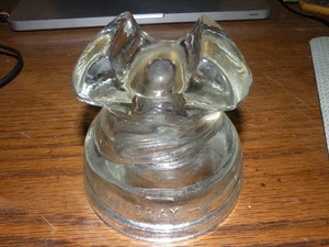 Antique Glass Insulator HEMINGRAY #62 Saddle Top - Made in USA Old Telephone - Picture 1 of 14