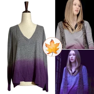 C&C California Purple Ombré Dip Dye Triangle Drape Tee S ASO Violet Harmon - Picture 1 of 9