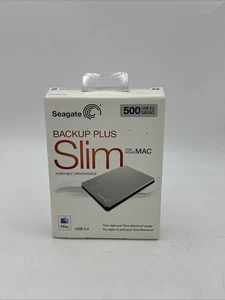 Seagate Backup Plus Slim For MAC 500GB Portable Drive USB 3.0 Thin Light NIB - Afbeelding 1 van 4