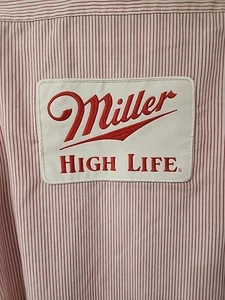 Miller High Life Beer Delivery Work Shirt Patch Mens XL 17 / 17.5 Vintage Red - Picture 1 of 20