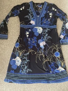 HALE BOB black blue shift dress size XL UK 14 excellent condition - Picture 1 of 3