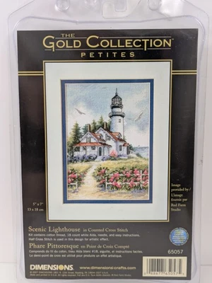 Gold Collection Dimensions Scenic Lighthouse Petite Cross Stitch Kit - Image 1 of 2