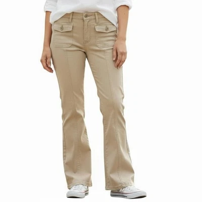 Pantalones ANN TAYLOR LOFT Caqui Tostado Pierna Ancha con Bolsillos - Talla 10P Foto 1 de 4