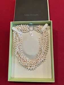 Ross Simons 8 Strand Twisted Cultured Pearl Necklace White 16" SterlingClasp NIB - Picture 1 of 6