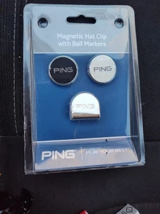 Ping magnetischer Golfballmarker mit Hutclip, 1 schwarzer und 1 weißer Marker - Bild 1 von 2