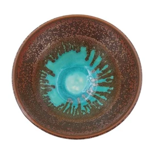 Artisan Stoneware Pottery Bowl Soup Cereal Salad Pasta Blue Copper - Picture 1 of 5