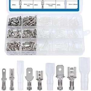 315x Spade Connectors Wire Crimp Terminal - 2.8mm 4.8mm 6.3mm Male and Female - Picture 1 of 5