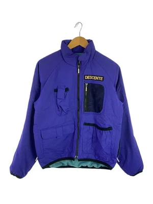 DESCENTE Down Jacket, Medium, Nylon, Blue, Solid Color, DM-2211l - Image 1 of 4