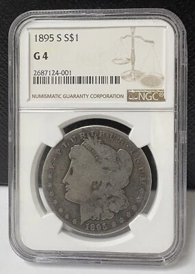 1895-S Morgan Silver Dollar NGC G 4 - Image 1 of 2