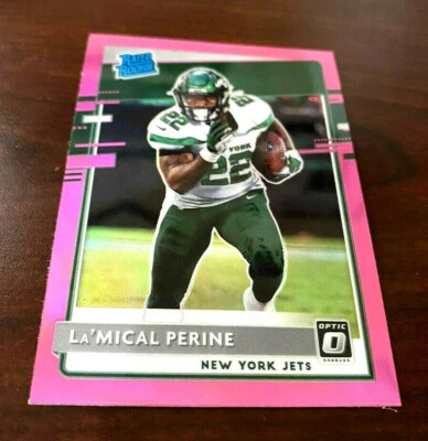 2020 La'Mical Perine Rated Rookie Optic Preview "PINK" Prizm RC New York Jets - Image 1 of 2