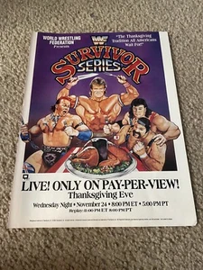 1993 WWF SURVIVOR SERIES PPV Poster Print Ad LEX LUGER STEINER BROTHERS TATANKA - Picture 1 of 1