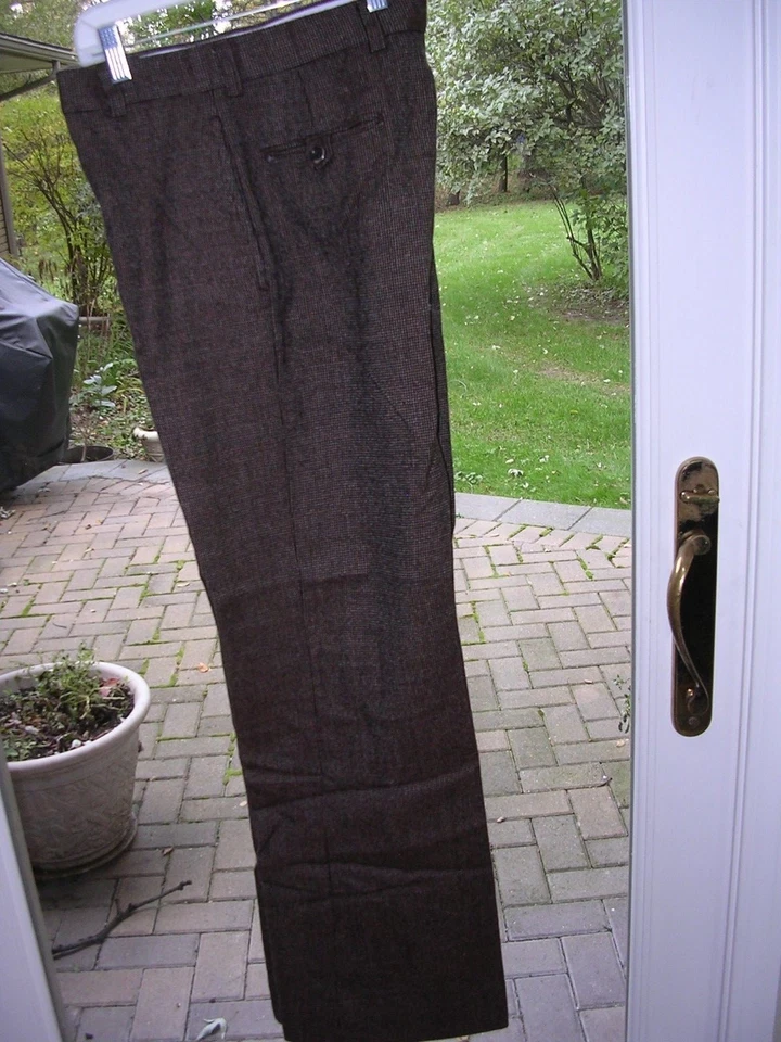 Mens Vintage Tweed Wool Skinny Steampunk Pants~ Dickens Victorian Costume 30wX34 - Image 1 of 3
