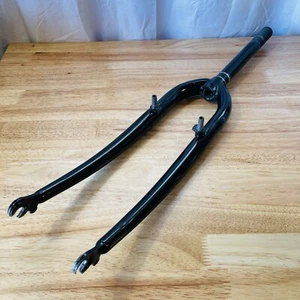 Steel Mountain Bike Fork 1-Inch Threaded 26 209 Steerer 390 AtoC Black - Picture 1 of 12