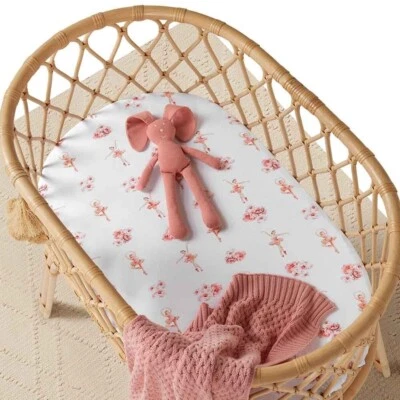 Ballerina Organic Bassinet Sheet / Change Pad Cover - Image 1 of 3