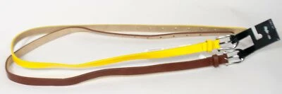 Conjunto de cinto skinny Style & Co. feminino 2 em 1 amarelo e marrom tom prateado escolha o tamanho - Imagem 1 de 3