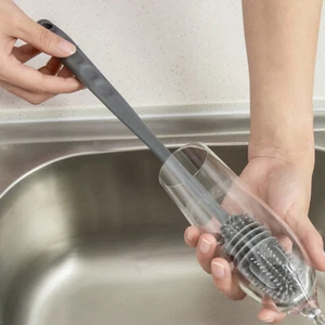 1PC Washing Cleaner Water Bottle Feeder Silicone Cleaning Brush Long Handle - Picture 1 of 12