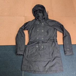 Columbia Omni Tech Womens Hooded Jacket Medium Blue Windbreaker Trench Coat Q6c - Picture 1 of 15