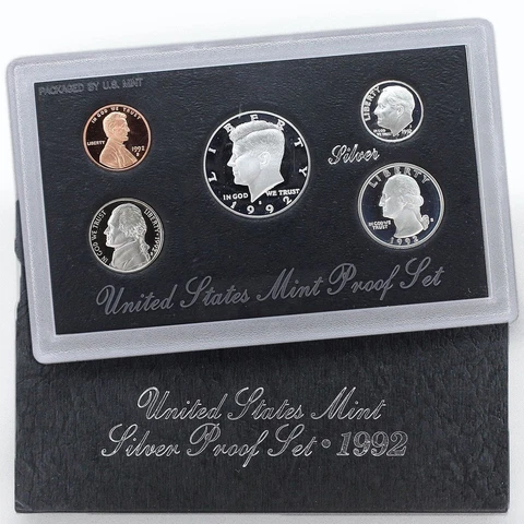 1992-S 90% Silver Proof Set United States Mint Original Government Packaging Box Cover
