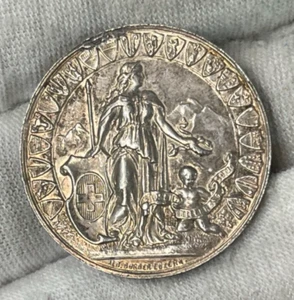 1886 Switzerland Silver Medal Coin 8.6 Grams High Value - Picture 1 of 5