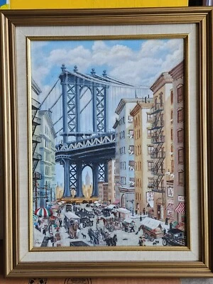 Original Vintage Signed by Jack Grimando depicting early New York City - Image 1 of 4