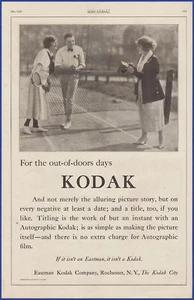 Ancien appareil photo argentique autographique KODAK 1920 photographie éphémère années 1920 print ad - Photo 1/1