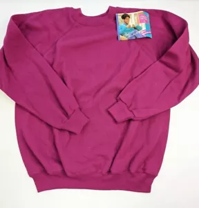 Vintage 90er rosa lila Sweatshirt Hanes Her Way leer hergestellt in den USA Größe Large neu mit Etikett - Bild 1 von 5