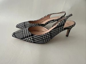 New J.Crew Kitten Heels Size 37 K2620 Plaid Shoes Plaid Holiday - Picture 1 of 15