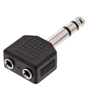 10 Stück 6,3mm Stereo Klinke Stecker auf 2x 3,5mm Kupplung Audio Y-Adapter #13 - Bild 1 von 6