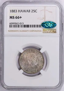 1883 Hawaii Quarter MS-66+ CAC/NGC Certified- Color! - Picture 1 of 5