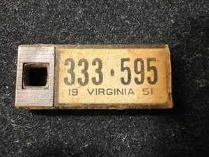 1951 VIRGINIA DISABLED AMERICAN VETERAN DAV LICENSE TAG J603 - Picture 1 of 2