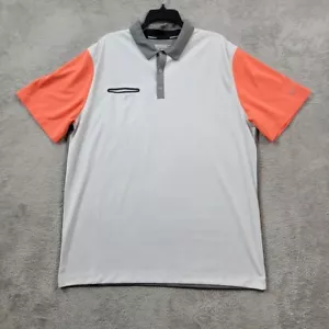Nike Golf Tour Performance Dri-Fit Polo Shirt Mens XL Gray Orange Sleeve - Picture 1 of 9
