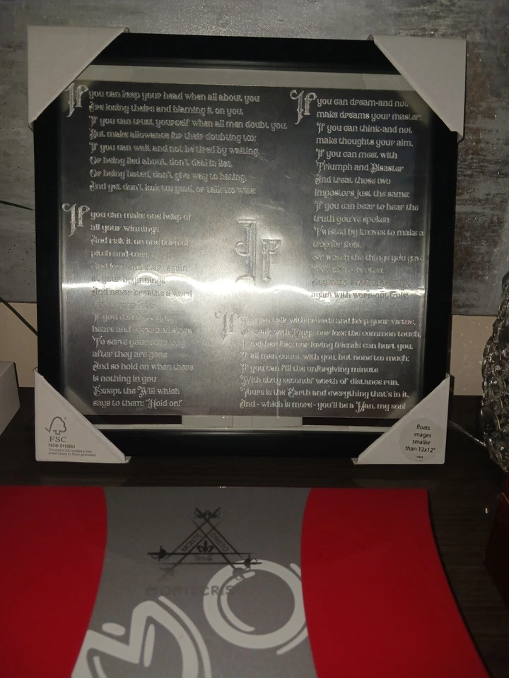 If Poem aluminio grabado intermitente, arte de pared. Hombre Inspirador, todas las edades Foto 1 de 4