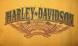 Mens HARLEY DAVIDSON t shirt L Bahamas Nassau graphic logo cotton soft orange - Picture 1 of 11