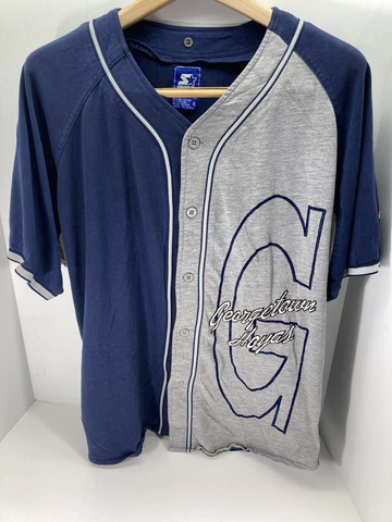Vintage STARTER Georgetown University Hoyas Jersey Size XL NCAA Button Cotton Cover