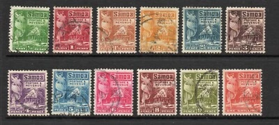 Juego completo Samoa 1921 SG 153-164 fino usado. Foto 1 de 2