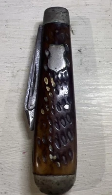 VINTAGE ELECTRIC CUT CO WALDEN N.Y. SWELL END JACK POCKET KNIFE BONE C.1910-1920 - Image 1 of 4