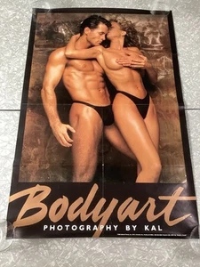 Vintage Hot Couple 1989 Poster Sexy Body art By Kal Woman Beefcake - Picture 1 of 4