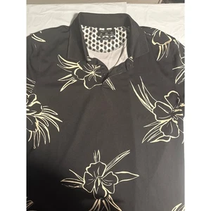 Cactus Man Ricky Singh Floral Poloshirt Herren Größe L schwarz beige - Bild 1 von 3