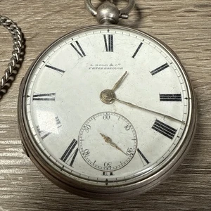Vintage A. Dold & Co Peterborough Pocket Watch With Chain Liverpool - Picture 1 of 7