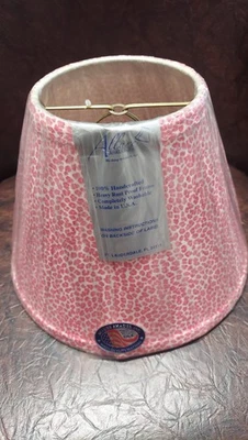 NEW 5" x 10" x 7.5" Lamp Shades for Small Table Lamp Repeating Pink Pattern - Image 1 of 4