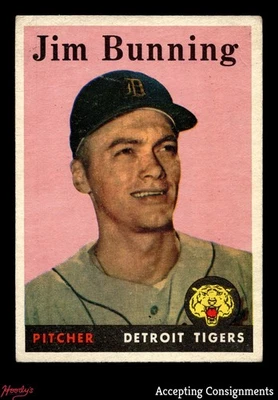 1958 Topps #115 Jim Bunning TIGERS BOM - MUITO BOM ESTADO (DOBRAS) - Imagem 1 de 2