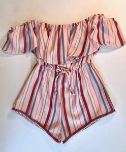 Vintage Havana Girl's Off Shoulder Romper Size L - Picture 1 of 1