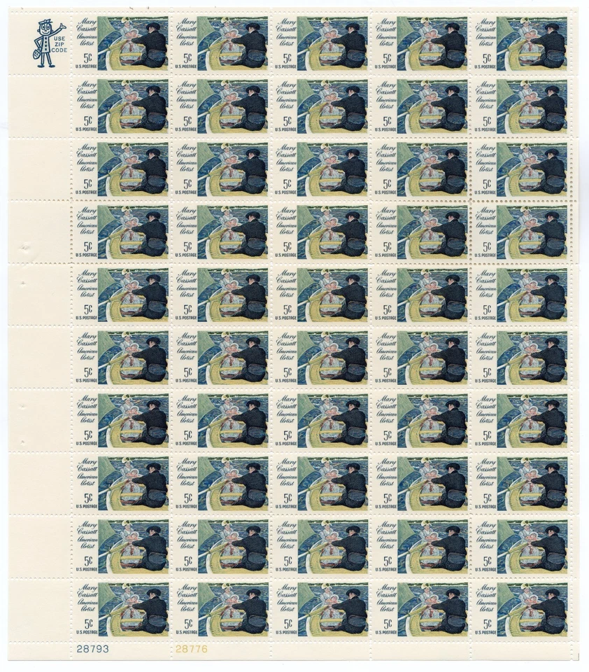 Scott #1322 Mary Cassatt Sheet of 50 Stamps - MNH P#28793-28776 LL - Image 1 of 1