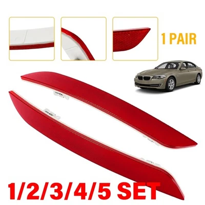 Carcasa de luz reflectora de parachoques trasero roja para BMW 528i/535i/550i 2010-2013 1-5SET Foto 1 de 4