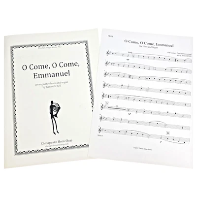 O Come, O Come Emmanuel French Horn & Organ Music Score Kenneth Bell Christmas - Image 1 of 4