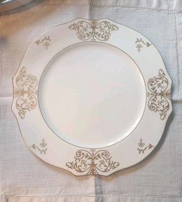 Ginori Oscar De La Renta Teller "Duchessa Grisaille Gold" Platzteller 31,5cm  - Bild 1 von 4