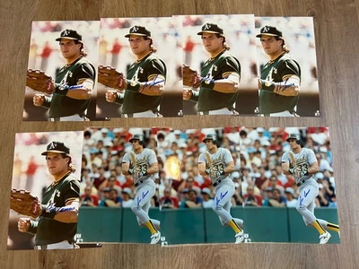 Lot of 8 Jose Canseco Autographed 8x10 - 2 diff poses - Oakland A's - JSA cert - Image 1 of 2