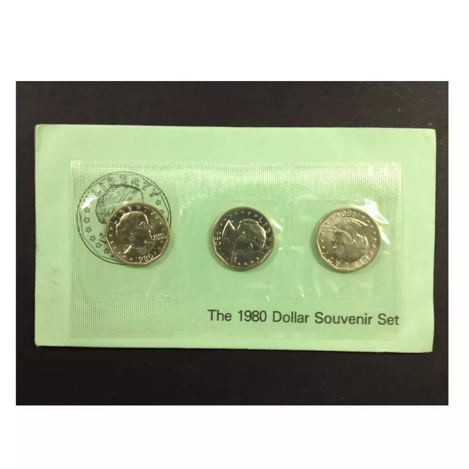 1980 U.S. Uncirculated Set: Susan B. Anthony Dollar Souvenir Set Green Envelope - Image 1 of 1