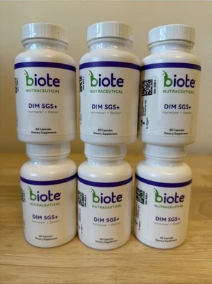 Paquete de 6 Biote Nutracéuticos DIM SGS+ Soporte Hormonal y Desintoxicación 60 Cápsulas Foto 1 de 3